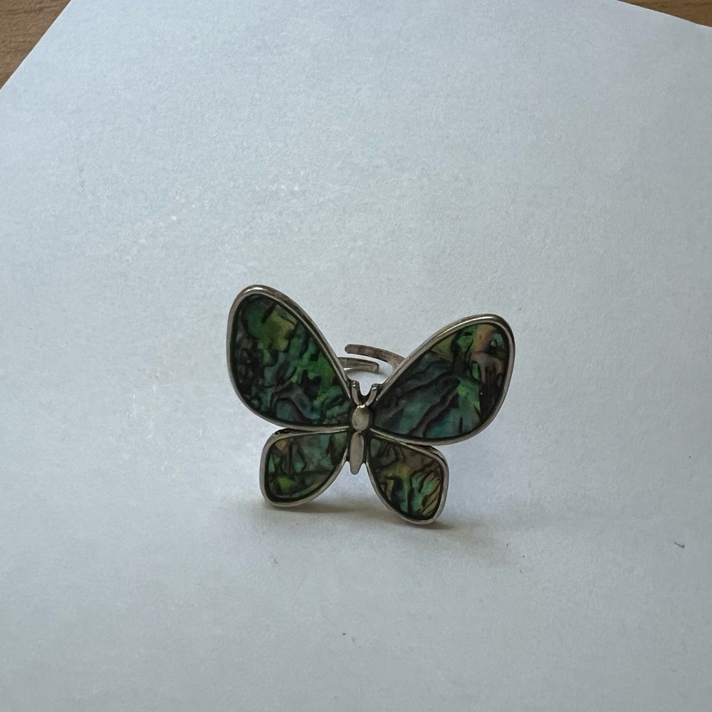 Faux Abalone Butterfly Ring - Picture 6 of 8